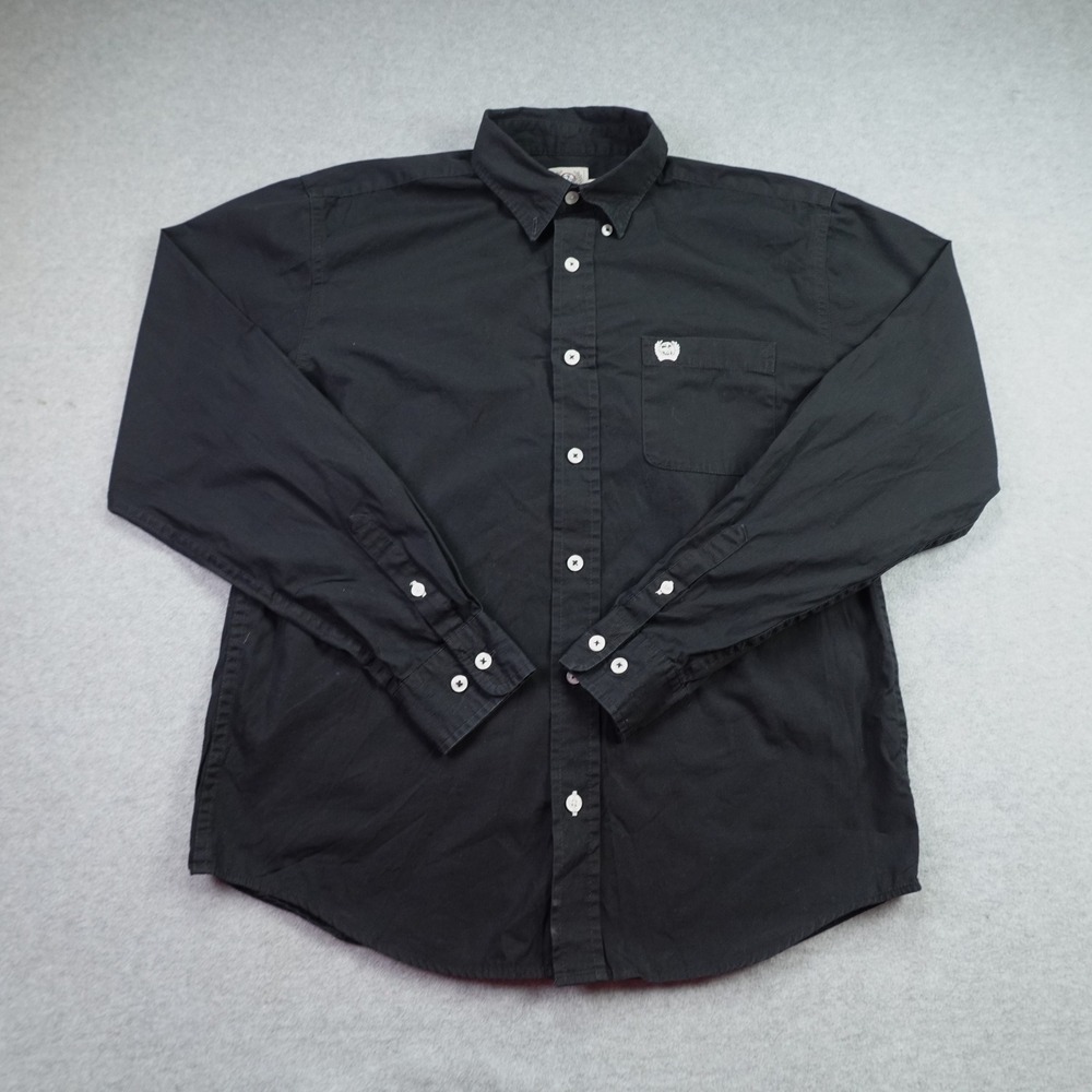 Cinch Shirt Youth Boys XL 14 Black Button Down Western Casual Cotton Logo